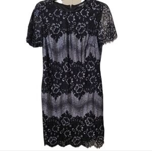 Kensie Black and Silver Shimmer Midi Dress